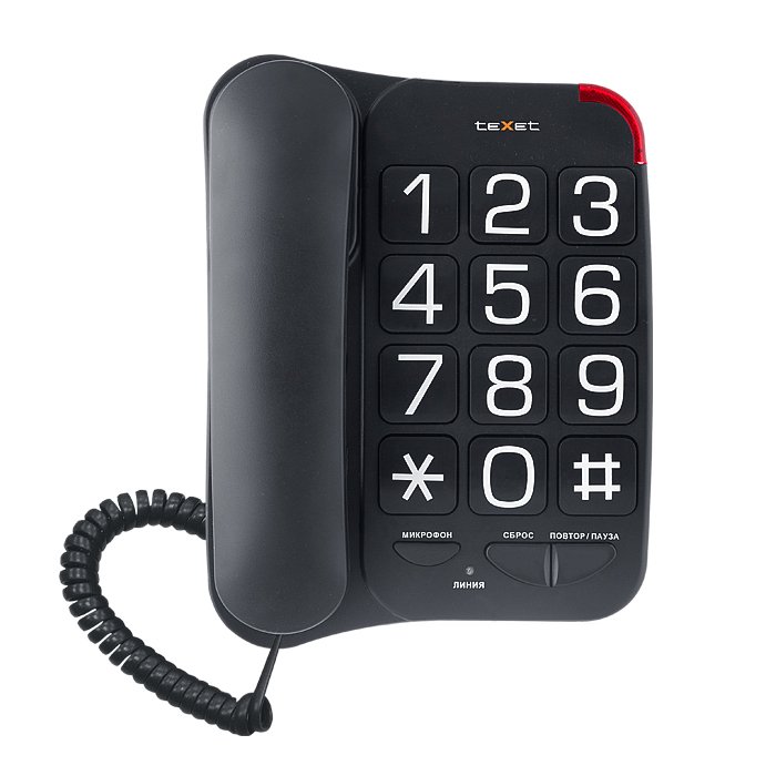 Проводной телефон teXet TX-201 (черный)