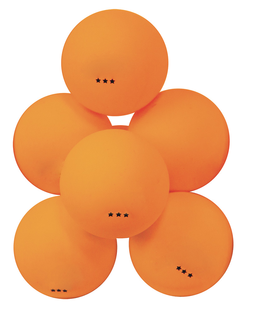 Мячи для настольного тенниса Атеми 3*, пластик, 40+, оранж., 6 шт., ATB301