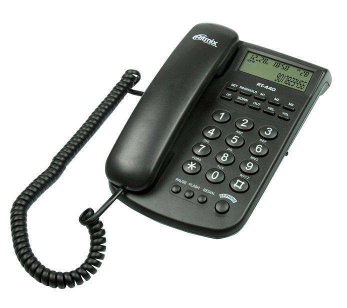 Проводной телефон Ritmix RT-440 черный