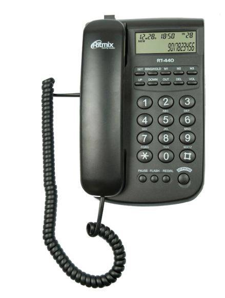 Проводной телефон Ritmix RT-440 черный