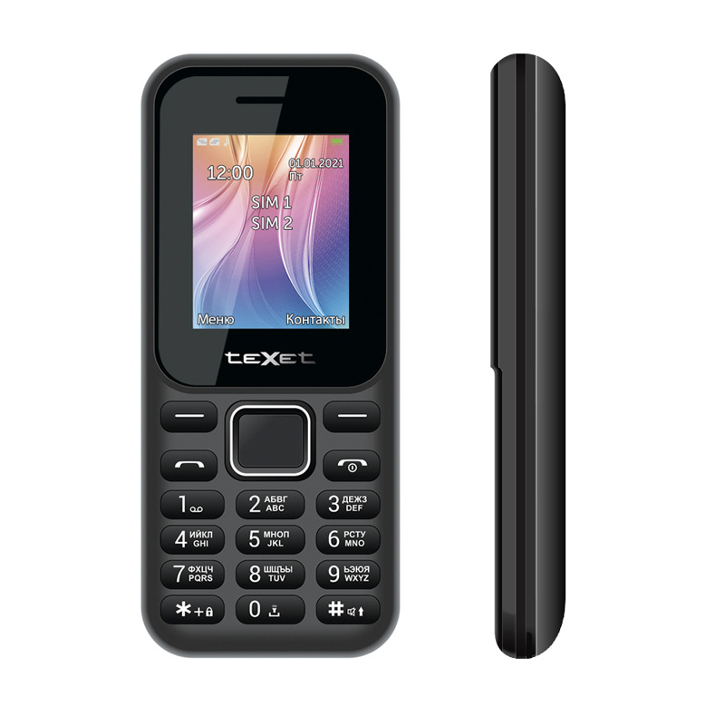 Мобильный телефон teXet TM-123 цвет черный