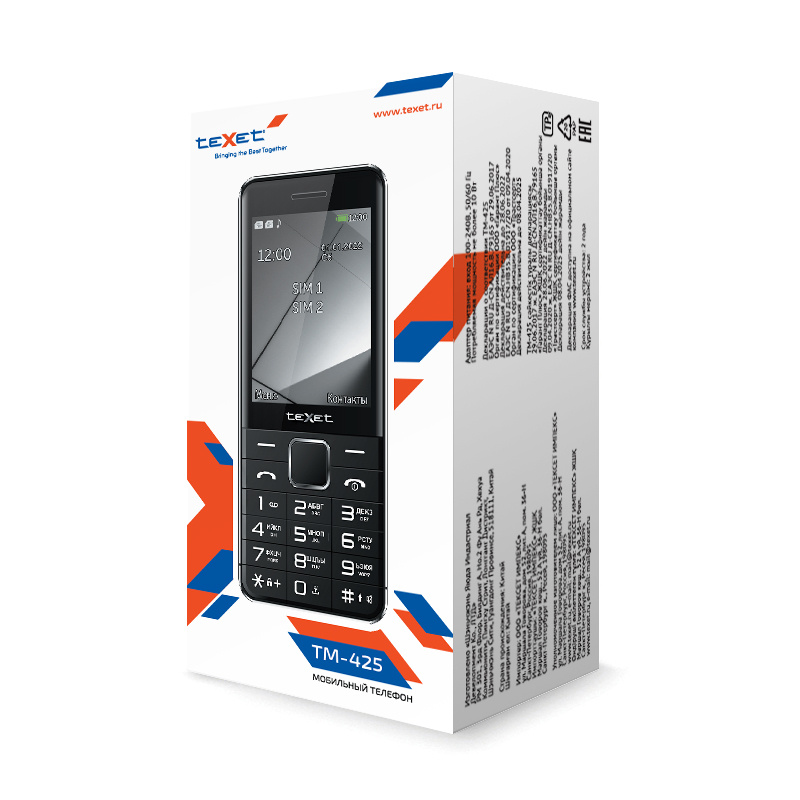 Мобильный телефон TeXet TM-425 черный