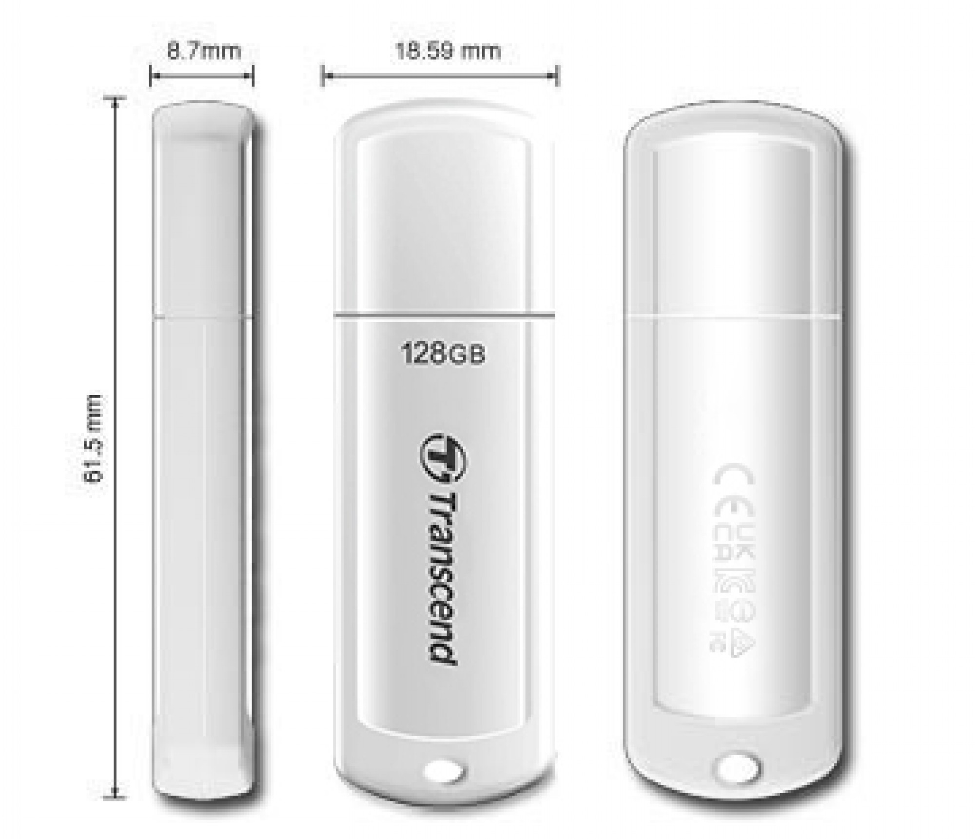 USB Flash TRANSCEND JetFlash 730 32Gb White (TS32GJF730)