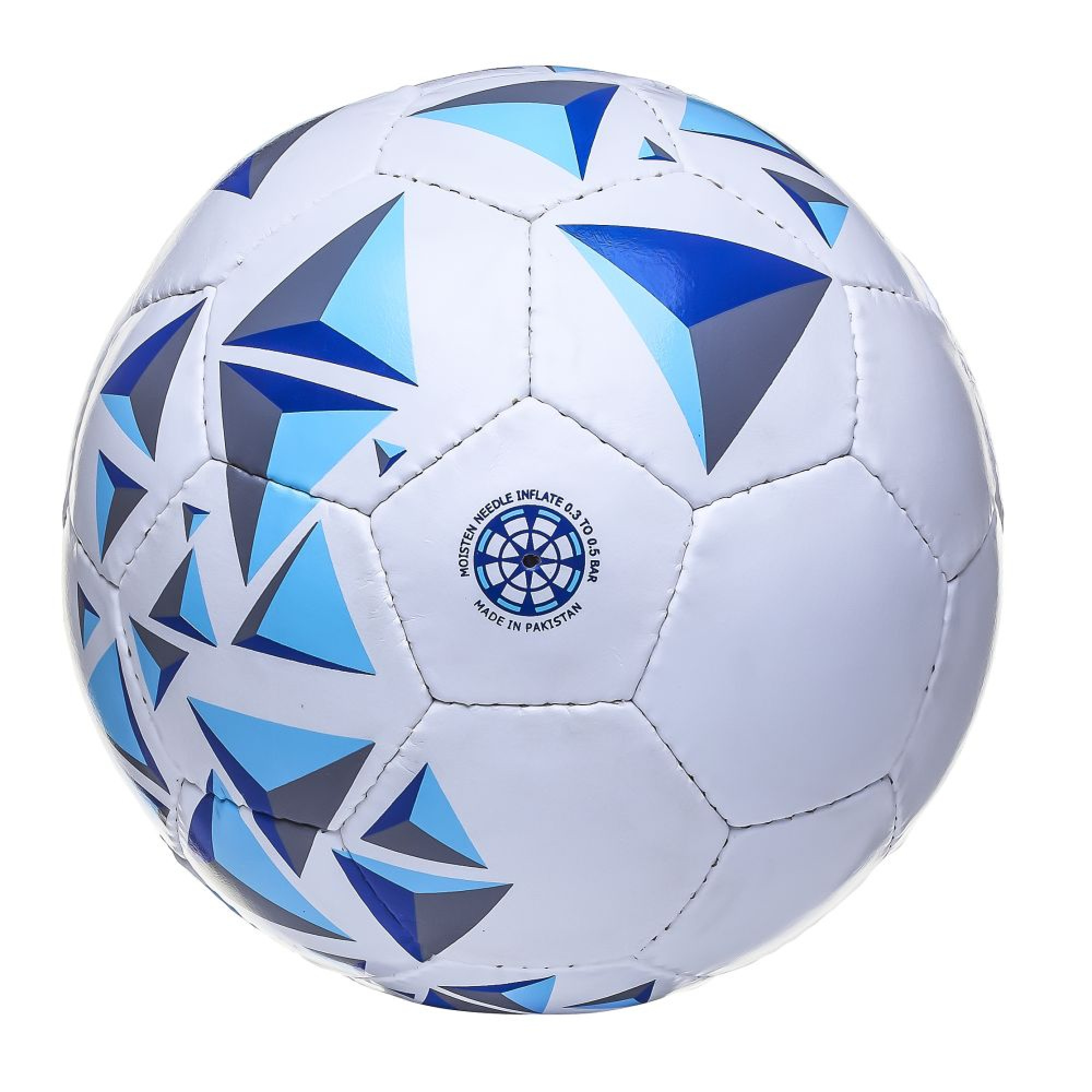 Мяч футбольный ATEMI CRYSTAL JUNIOR, PVC, бел/син/гол, р.5