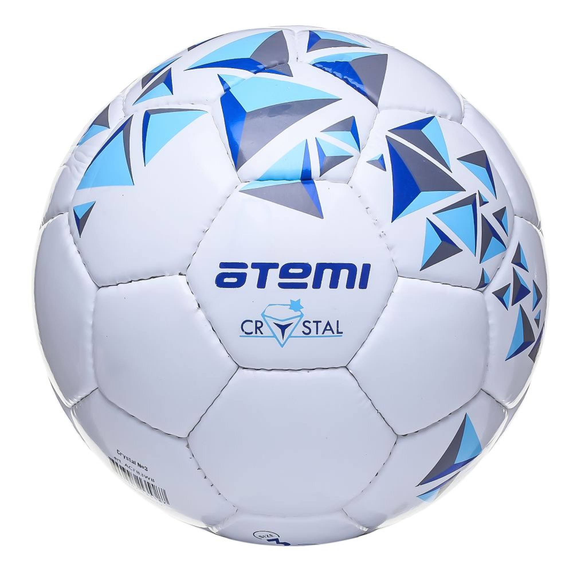 Мяч футбольный ATEMI CRYSTAL, PVC, бел/темно син, р.5