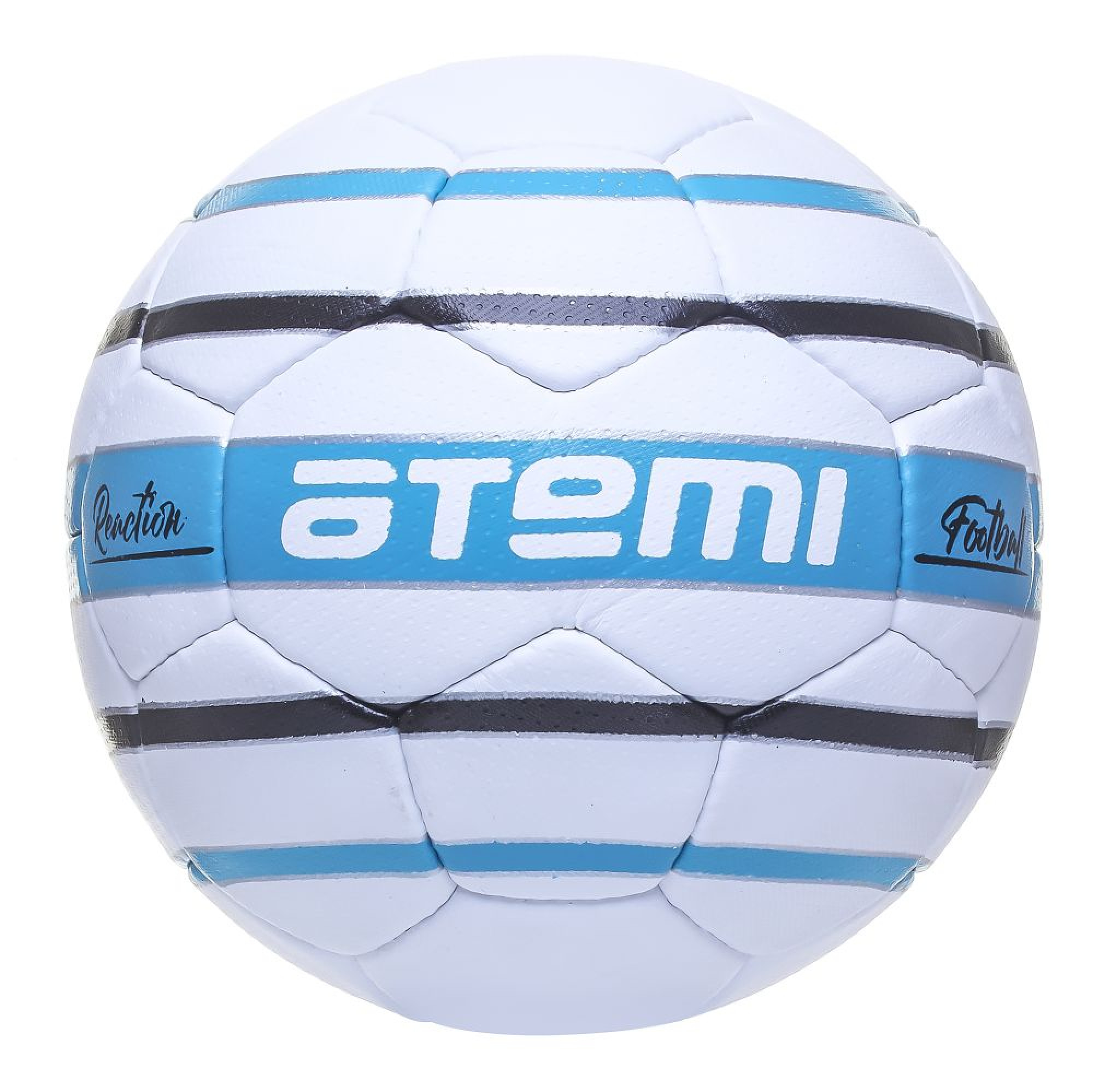Мяч футбольный ATEMI REACTION, PU, 1.4мм, белый/голубой/черный, р.5