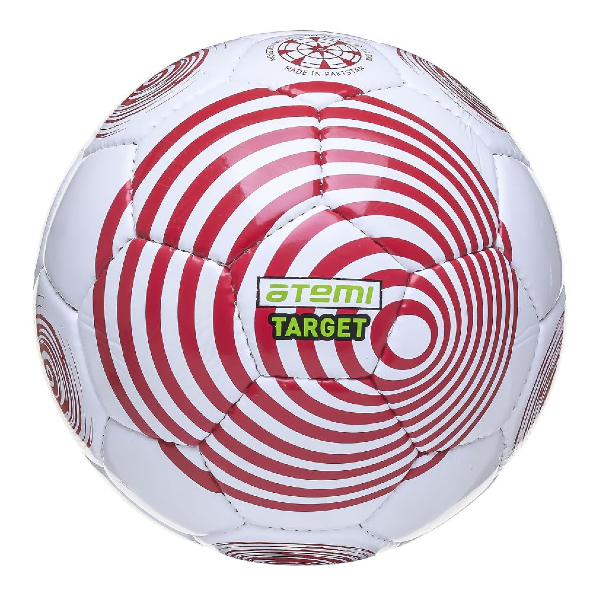 Мяч футбольный ATEMI TARGET, PVC, бел/красн, р.5