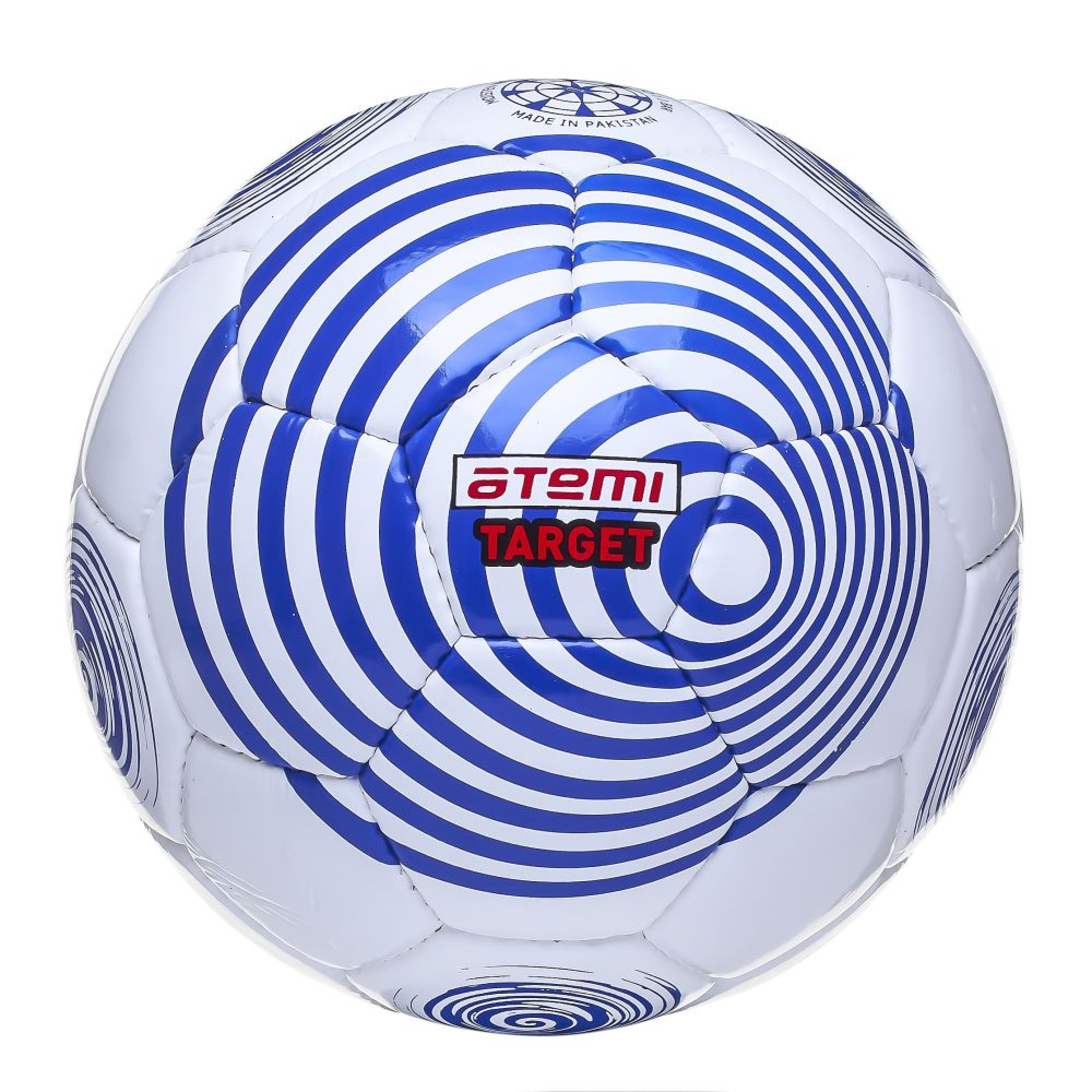 Мяч футбольный ATEMI TARGET, PVC, бел/синий , р.5