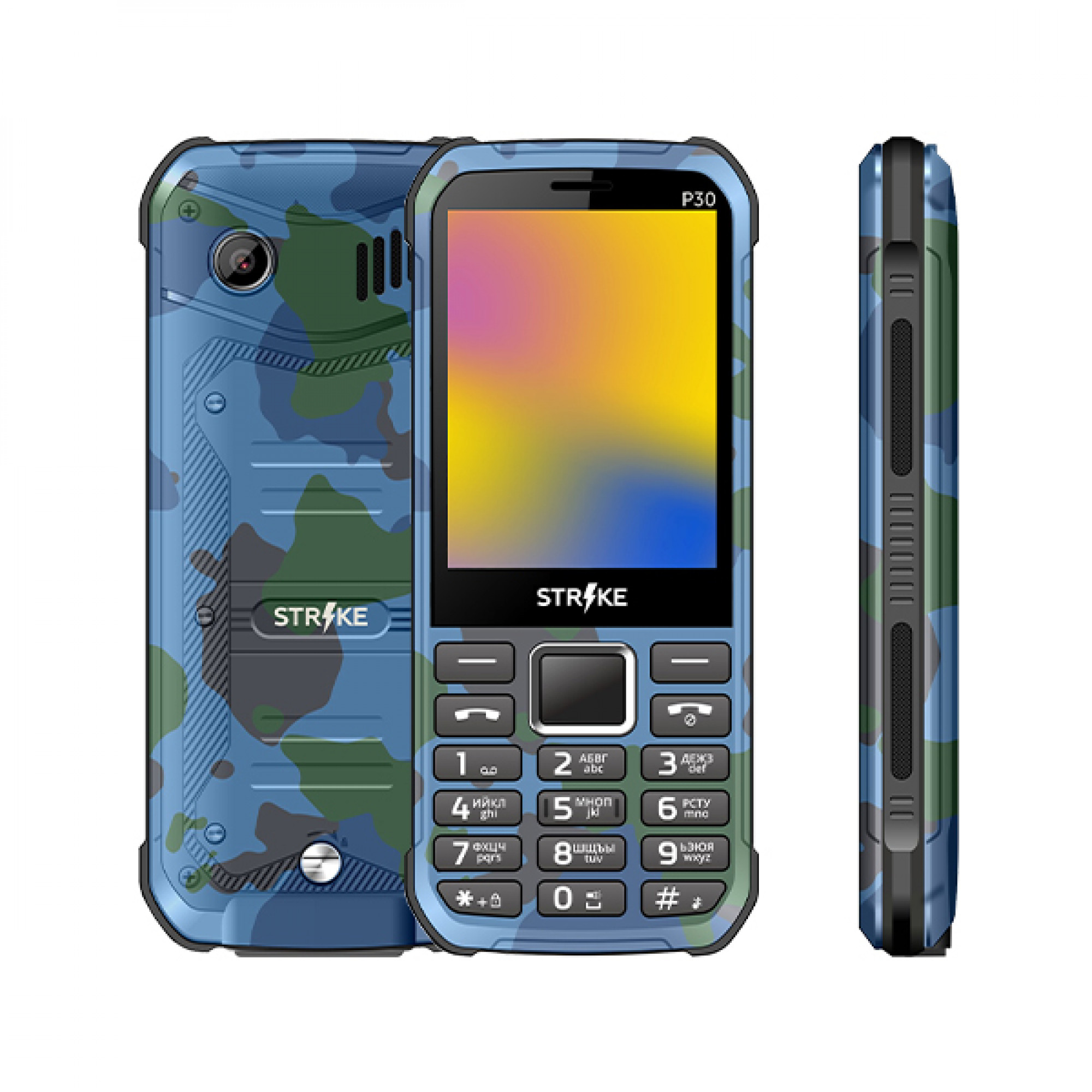 Мобильный телефон Strike P30 (синий камуфляж)