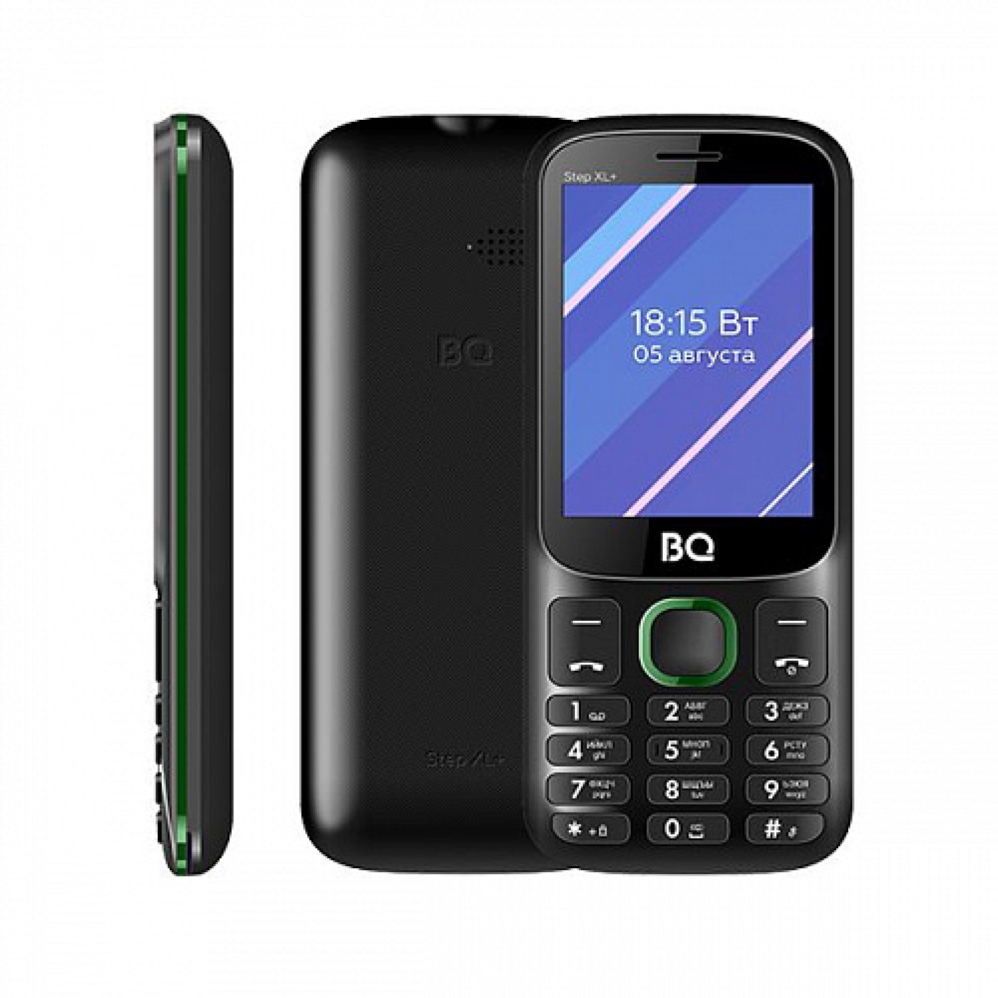 Мобильный телефон BQ BQ-2820 Step XL+ (черный//зеленый)