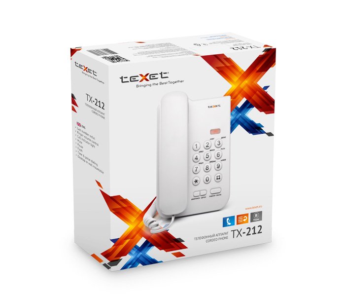 Проводной телефон teXet TX-212 (светло-серый)