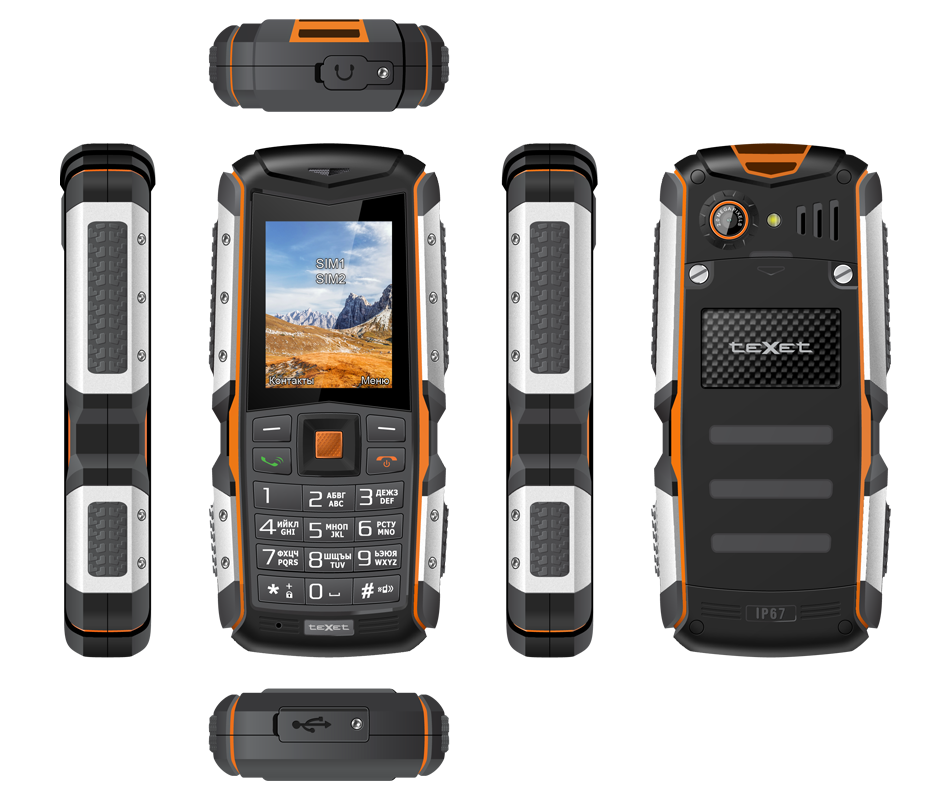Мобильный телефон teXet TM-513R (черный/оранжевый)