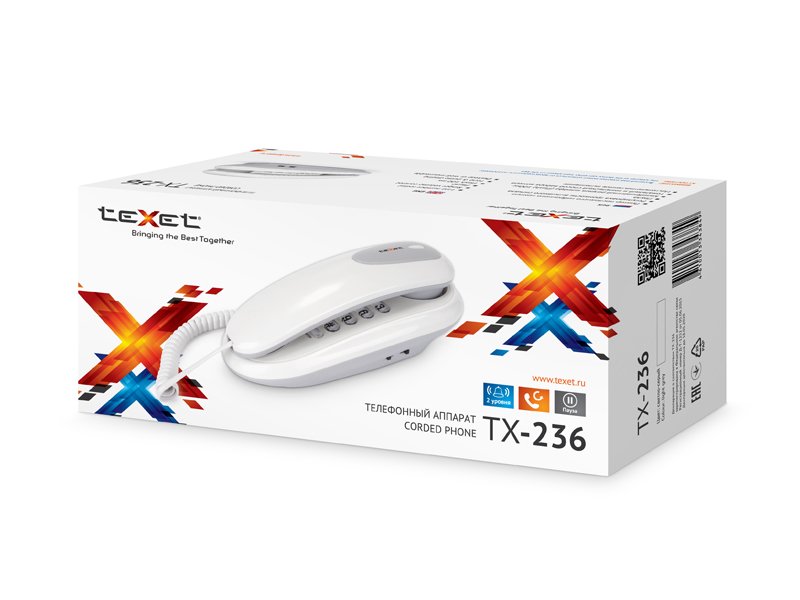 Проводной телефон teXet TX-236 (светло-серый)