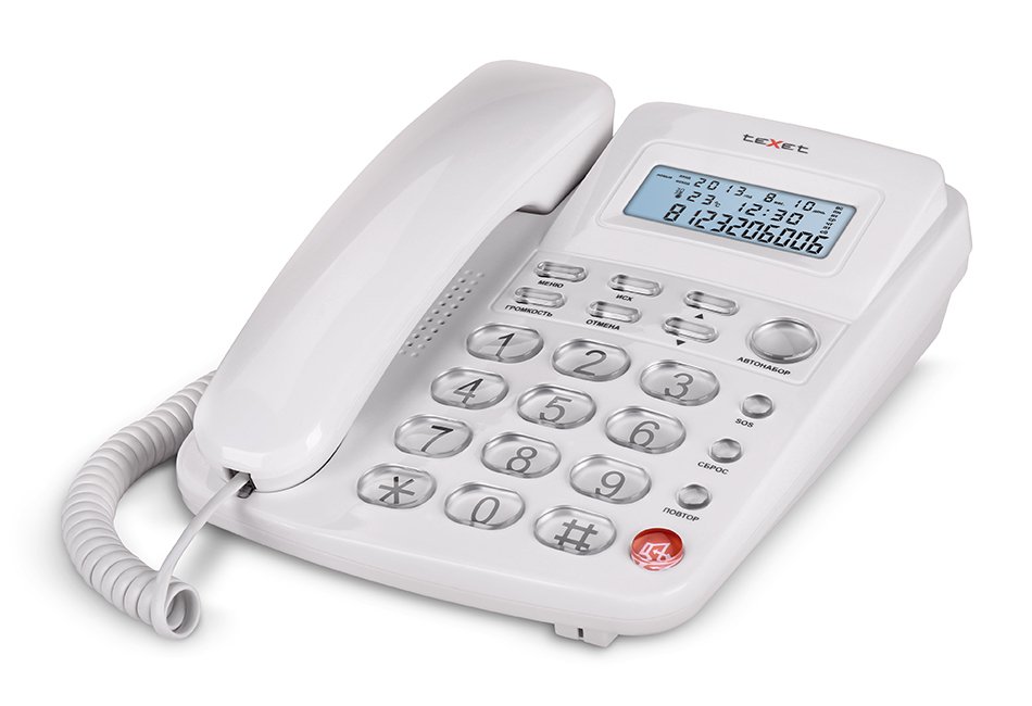 Проводной телефон teXet TX-250 (белый)