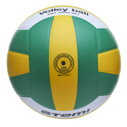 Мяч волейбольный Atemi LEADER, PVC ламинированный, желт/бел/зел, 18 п., клееный, окруж 65-67- фото3