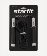 Скакалка STARFIT RP-401 c силиконовыми ручками, 3 м, черный- фото4