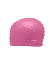 Шапочка для плавания Atemi, силикон (бабл), розовая, BS65- фото