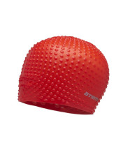 Шапочка для плавания Atemi, силикон (бабл), красная, BS40- фото3