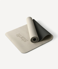 Коврик для йоги и фитнеса STARFIT FM-201, TPE, 183x61x0,4 см, черный/серый- фото