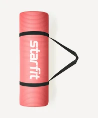 Коврик для йоги и фитнеса STARFIT FM-301, NBR, 183x61x1,5 см, коралловый- фото5